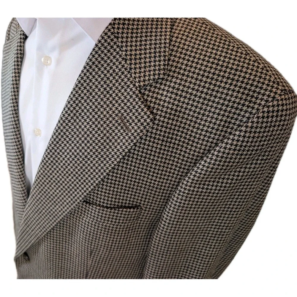 VINTAGE Polo Ralph Lauren Blazer Mens 44R Houndstooth University Club Sport Coat